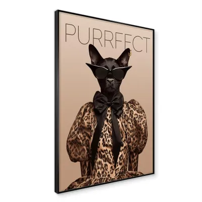 Productafbeelding van STYLER Wanddecoratie 50x70 cm, afbeelding van een kat "Miss Meow", dierenportret, ARTBOX, moderne kunst, wanddecoratie, geschikt voor woonkamer en slaapkamer, met lijst, design