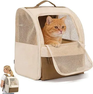 Obrázek produktu pro Batoh pro domácí mazlíčky – Taška pro kočky a psy – Bezpečné cestování – Skládací, prodyšný – 45 x 30 x 25 cm