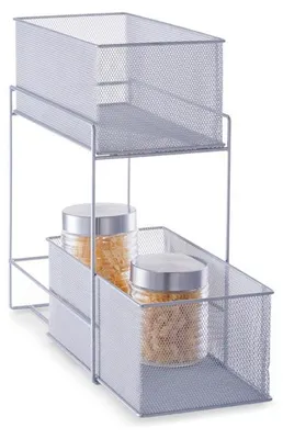 Obrázok produktu pre Zeller Regál s 2 košíkmi, sieťovina 17,5x35x42