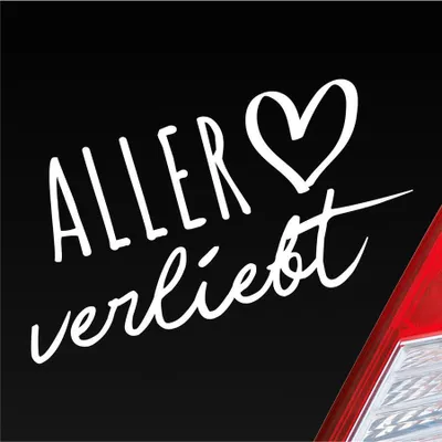 Produktbild von Auto Aufkleber Aller verliebt Herz Fluss Wasser Water Liebe Car 19x10 cm Weiss Glanz Sticker Heckscheibenaufkleber