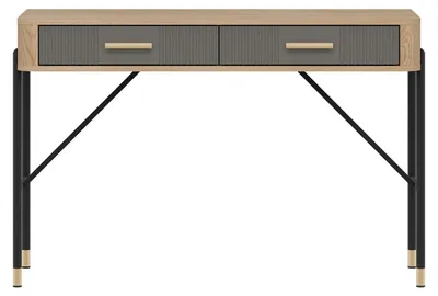 Productafbeelding van Furniture24 Schminktafel Dante Dt19, bureau 120 x 78 x 40 cm - Cremona eikenhout/grijs