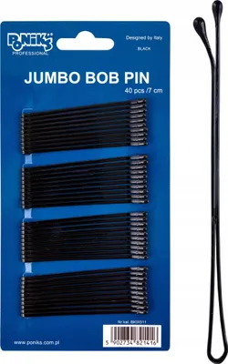 Produktbild von Ponik’s Haarklammern Bobby Pins aus Metall 7 cm – Haarnadeln Haarspangen Gerade – Schwarz, 40 Stück