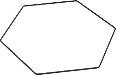Produktbild von Hexagon aus Draht, in Schwarz,  wählbar in Größen zwischen 20 und 40 cm | Metallring, Größe:40 cm