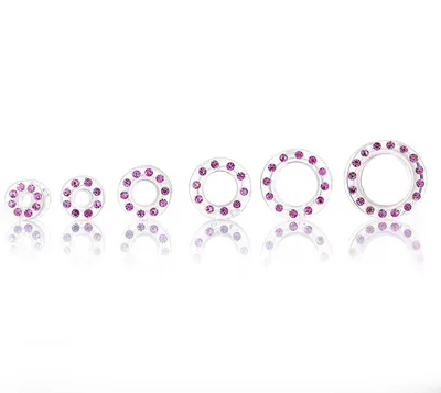 Immagine prodotto di Ohr Tunnel di carne Piercing Acryl vite su UV trasparente Mit Pink Steinen 1396.Tr.6mm