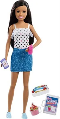 Immagine prodotto di Barbie Skipper Bambola con capelli lisci baby sitter con accessori (Mattel FXG93) BARBIE Età: +3 anni