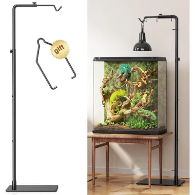 Immagine prodotto di Supporto per lampada per rettili - Regolabile 53-157 cm - Metallo - Nero