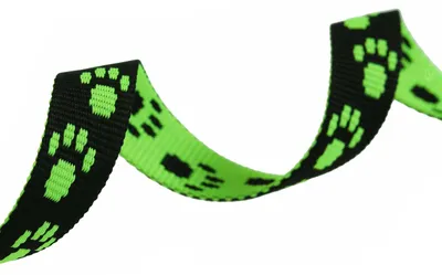 Webband Pfoten für Tier neongrün