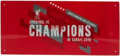 Obrázek produktu pro Liverpool FC - "Champions Of Europe" kovový nápis BS6453 (jedna velikost) (červená)