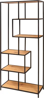 Produktbild von Industrial Bücherregal SLIM LINE 185cm Wildeiche schwarz sechs Regalböden