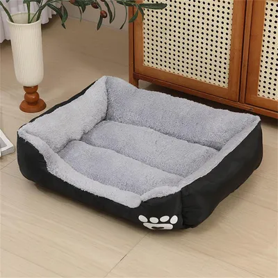 Produktbild von Hundebett Orthopädisch Waschbar Rutschfest Plüsch Schwarz L