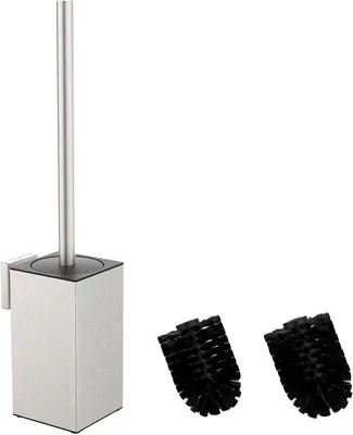 Immagine prodotto di Set di scopini per WC in acciaio inossidabile 304, montaggio a parete, con 2 testine, colore argento