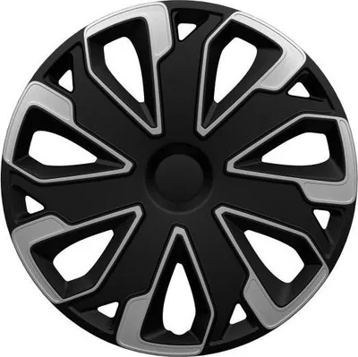 Produktbild von 16" Zoll Radkappen Schwarz Silber Radzierblenden Radblenden 16 ULTIMO SILVER BLACK ARGO