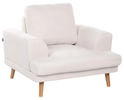 Produktbild von BELIANI Sessel Hellbeige aus Stoff mit Armlehnen Modernes Elegantes Design Polstersessel Stoffsessel für Wohnzimmer