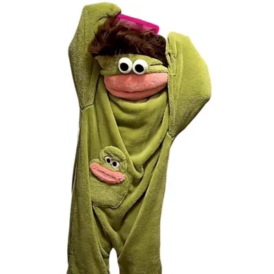 Produktbild von Silly Onesie Monster Pyjama – Kuschelige Full-Body Plüsch Schlafanzug mit Kapuze, Lange Ärmel, Cartoon-Design für Lounge, Party & Fotos