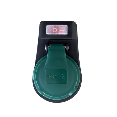 Obrázok produktu pre Solight P98 trvalá zásuvka IP44, 16A, čierna, vypínač