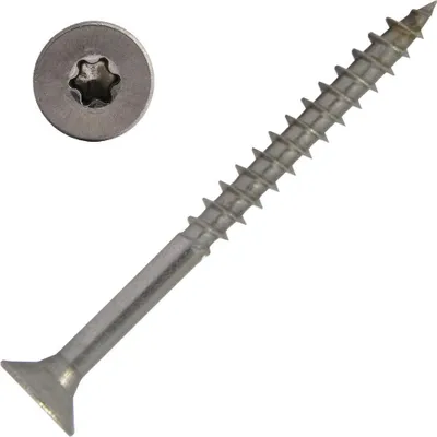 Produktbild von AG-BOX Spanplattenschrauben 4x40/24 TX20 (Teilgewinde), Senkkopf u. Innensechsrund, Edelstahl A2, 10 Stück