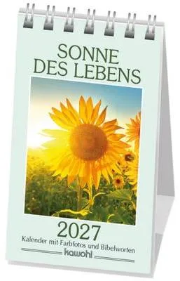 Produktbild von Kalender 2027 Sonne des Lebens mit Bibelworten, Aufsteller und Spiralbindung, schlankes Format