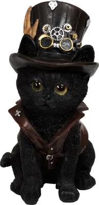 Produktbild von Gothic Deko Tier Figur Steampunk Katze Katzen Paar Reaper Tiger Skull Skulptur