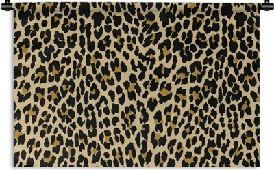 Produktbild von MuchoWow® Wandteppich Wandbehang Leopardenmuster - Design - Gelb 90x60 cm Tapisserie Dekoration Wandtuch - Wandskulpturen - Bildteppich