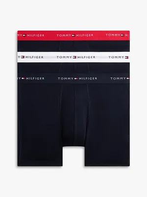 Produktbild von Tommy Hilfiger Herren 3er Pack Boxershorts Briefs mit Logobund, Mehrfarbig (Prim