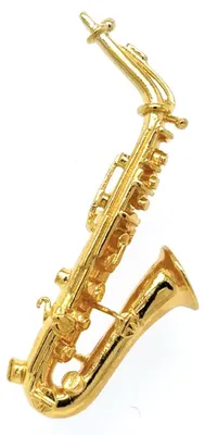 Produktbild von ART OF MUSIC Anstecker Alt-Saxophon gross Gold