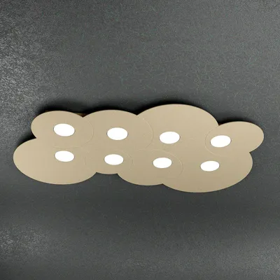 Produktbild von Moderne Deckenleuchte Wolke Metall Sand 8 Lichter Gx53