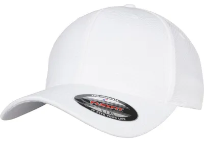 Produktbild von FLEXFIT 6584 | Flexfit 3D Hexagon Jersey Cap, Feines Wabenmuster - Farbe: White - Größe: L/XL