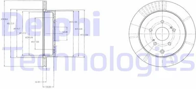 Produktbild von 2x DELPHI Bremsscheibe BG4329 für SUZUKI Grand Vitara II SUV (JT TE TD) 57mm