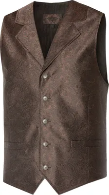 Produktbild von Herren Western Weste Cowboy Biker Jacquardweste »FULL HOUSE« Braun