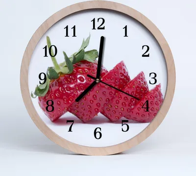 Produktbild von Holzuhr 30fi cm wanduhr - Erdbeer-Frucht