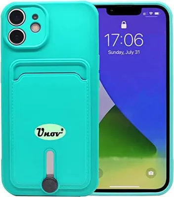 Image de Coque Apple Iphone 12 Vert Menthe En Silicone + Emplacement Pour Carte