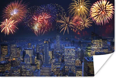 Produktbild von MuchoWow® Poster Feuerwerk über New York 60x40 cm - Schlafzimmerdekoration