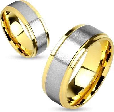 Produktbild von Damen Herren Ring Trauring Partnerring Ehering Zweifarbig Edelstahl rosegold-silber 52 - Ø 16,51 mm 6 mm
