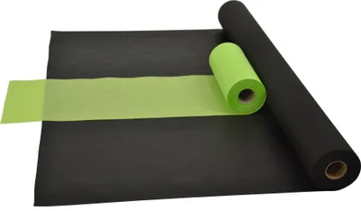 Produktbild von Sensalux Kombi-Set 1 Tischdeckenrolle 1,5m x 25m schwarz + Tischläufer 30cm apfelgrün