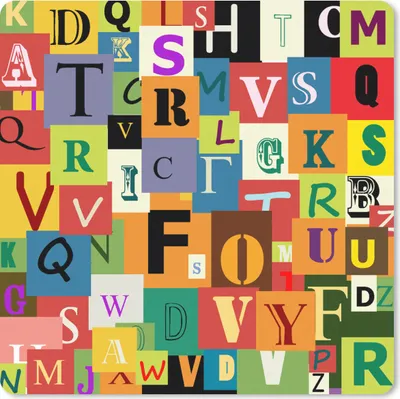 Produktbild von MuchoWow® Mauspad Mousepad Alphabet - Buchstabe - Muster 20x20 cm - Mousepads - Maus Mat - Pad - Mausunterlage - Desk Mat - Bureauartikeln