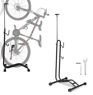 Zdjęcie produktu dla Peviasot – pionowy bagażnik rowerowy, uniwersalny, szerokość opony 7 cm, 74–117 cm, regulowany, do użytku wewnątrz