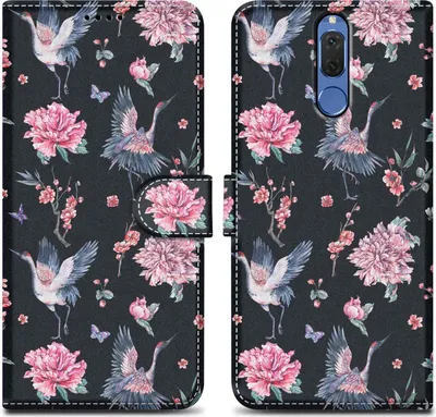Produktbild von Cadorabo Schutzhülle für Huawei MATE 10 LITE Hülle Design Schwarz Handyhülle Schutzhülle Etui Magnetisch Case Cover