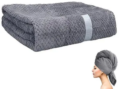 Zdjęcie produktu dla Ibenzoa® Szybkoschnący turban do włosów z mikrofibry, 105 x 60 cm – ręcznik z elastycznym paskiem i zapięciem węzłowym, lekki, redukuje puszenie, odpowiedni do wszystkich rodzajów włosów