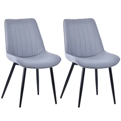 Image de HOMAVO Chaise de salle à manger - Chaise confortable en velours ou similicuir, ergonomique, structure métallique, assise large 53×43 cm