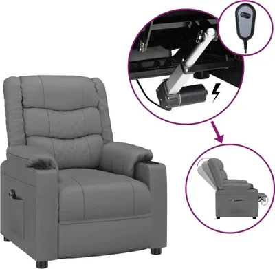 Produktbild von vidaXL Relaxsessel Elektrisch Grau Kunstleder