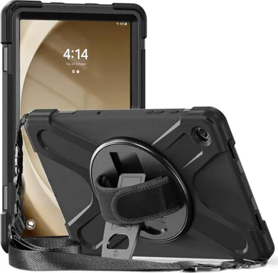 Produktbild von Samsung Galaxy Tab A9 Plus Hülle - Heavy Duty Case mit Schultergürtel - Schwarz