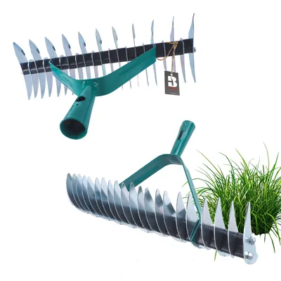Produktbild von Hand-Vertikutierer Hand-Bodenlüfter Hand-Rasenlüfter Hand-Belaglüfter Rasenlüfter mit Handbetrieb Handaerifizierer Spindel-Bodenlüf 38cm