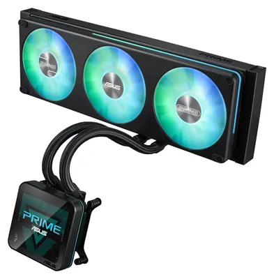 Produktbild von ASUS PRIME SLC II 360 ARGB LCD, All-in-One-Flüssigkeitskühler, 12 cm, Schwarz