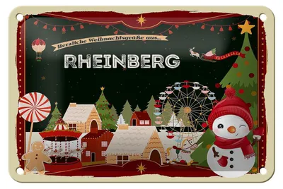 Produktbild von Blechschild Weihnachten Grüße RHEINBERG Geschenk Dekoration  18x12cm