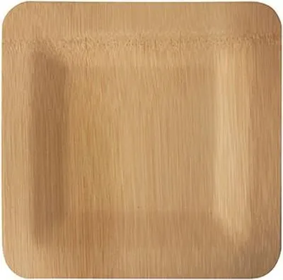 Produktbild von Papstar Bambus Teller "pure" eckig 18 x 18 cm natur, 25 x 10 Stück