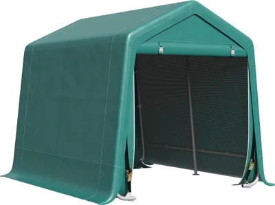 Obrázek produktu pro Zahradní stan – stan pro venkovní použití – 2,4 x 2 x 2 m – 2 dveře se zipem – vodotěsný – kovová konstrukce – zelený