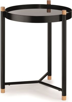 KELA Beistelltisch OAK Tisch Ablage Couchtisch schwarz 24266