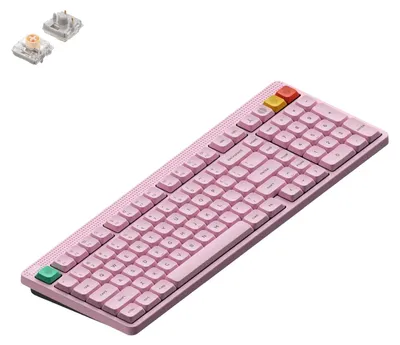 Produktbild von NuPhy Node 100 Kabellose Mechanische Tastatur Low Profile, ANSI US, Bluetooth, 2.4GHz,USB-C, Light Pink, Blush nano