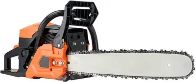 Zdjęcie produktu dla Piła łańcuchowa spalinowa o pojemności 62 cm³, łańcuch o długości 508 mm, silnik o mocy 3,6 KM, ergonomiczny uchwyt, dwa zbiorniki oraz funkcja zabezpieczenia, maksymalna prędkość obrotowa: 11 800 obr./min, idealna do obróbki drewna, cięcia i czyszczenia