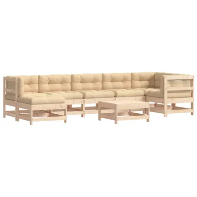 Produktbild von 8-tlg. Garten-Lounge-Set mit Kissen Massivholz